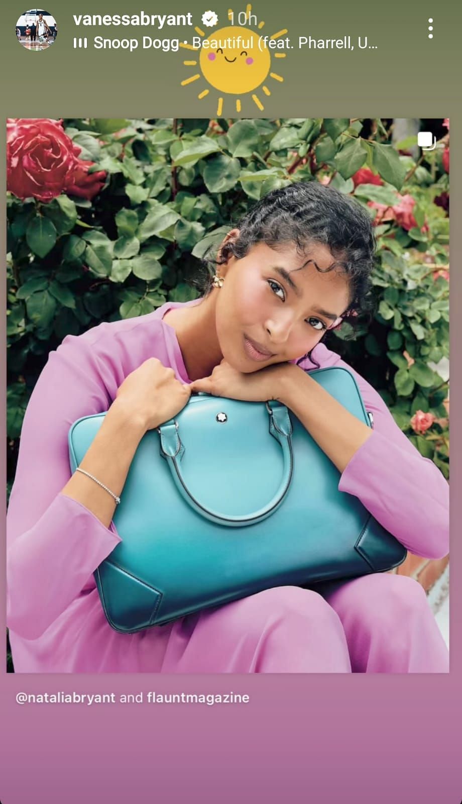 Vannesa Bryant’s reaction to daughter Natalia Bryant’s latest photoshoot (Credits: @vanessabryant Instagram)